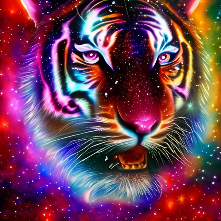 Cosmic Tiger - Angelandspot - Digital Art, Animals, Birds, & Fish, Wild ...