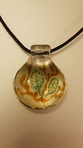 Branch and Leaves Glass Pendant