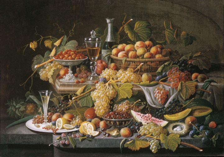 Severin Roesen~Still Life Fruit - Canvas printing - Paintings