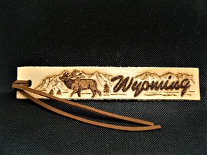 Leather Bugling Elk Bookmark - B Bradford Art