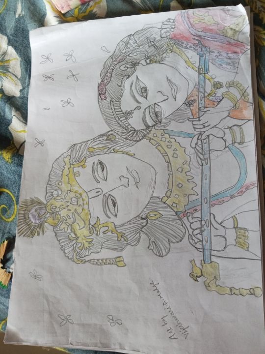 Radha Krishna drawing , hope you all like it.💖 : r/IncredibleIndia