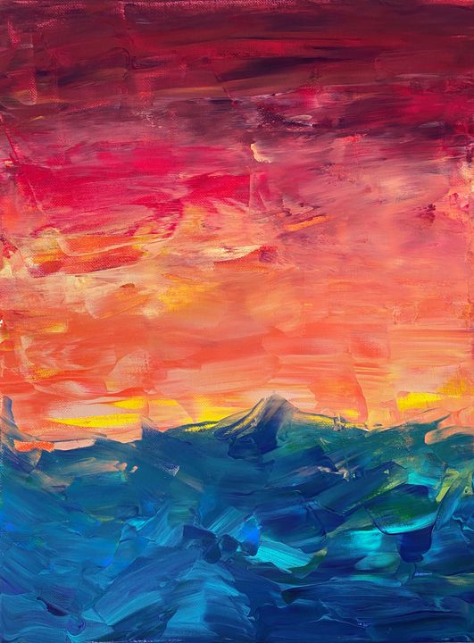 Sky On Fire Abstract - Deborah League Fine Art