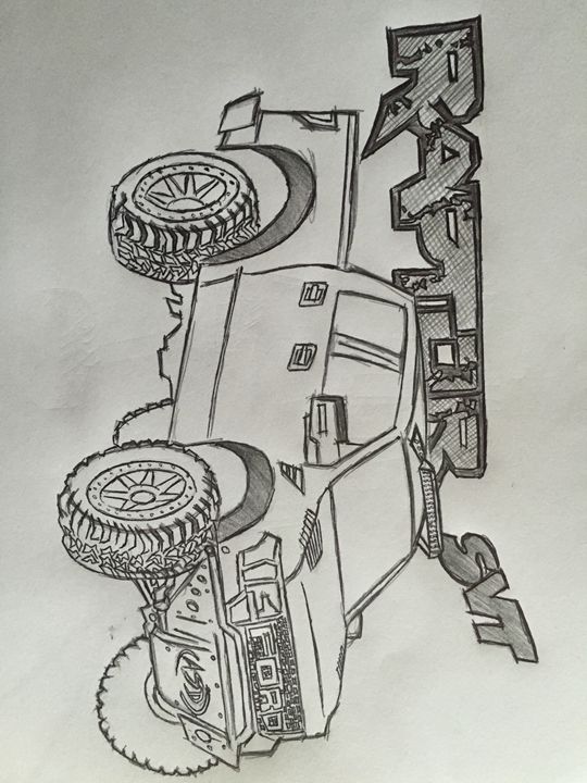 lifted ford truck drawing