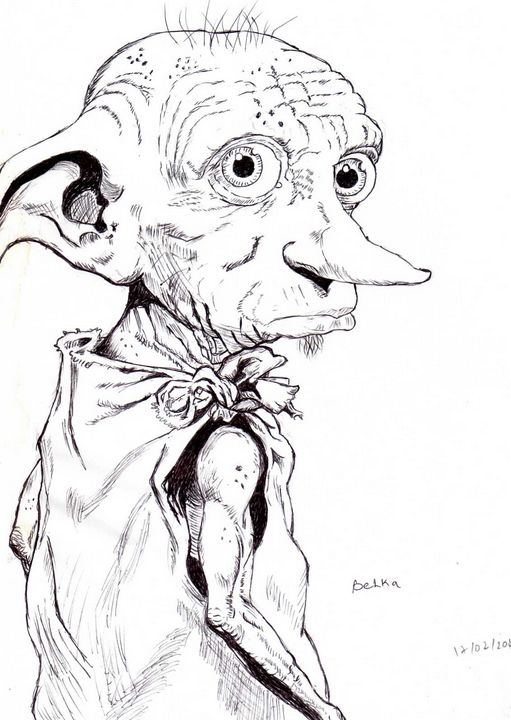 Dobby sketch that I did today : r/drawing