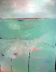 Mint Green Abstract Landscape