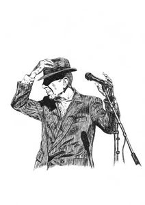 Leonard Cohen Original Ink Drawing