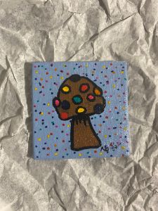 Mushroom painting- mini canvas