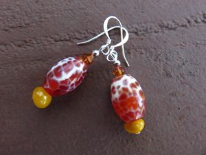 Silver Plated Agate Earrings