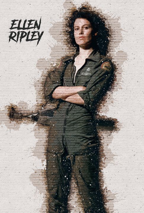 Ellen Ripley Graffiti fan art - Naumovski