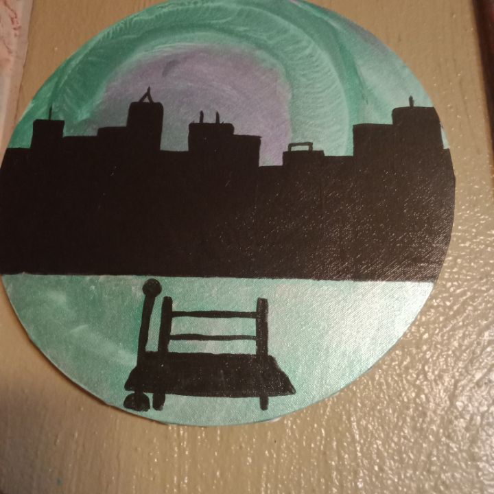 Cityscape:Bench - BadWolf Art Stuff - Paintings & Prints, Abstract ...