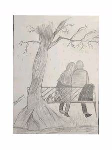 Pencil drawing sketch of special lov