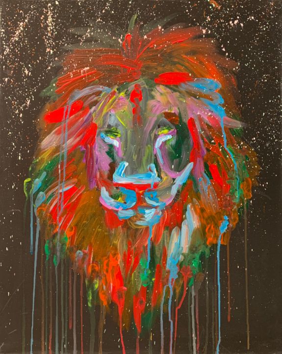 Lion in Red, Blue and Black - 2022