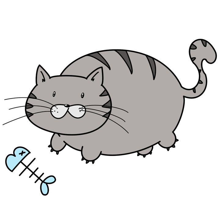 Cute fat cat - CuteTwo - Drawings & Illustration, Animals, Birds