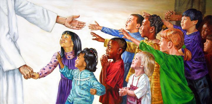 Children Coming to Christ - Paintings by John Lautermilch