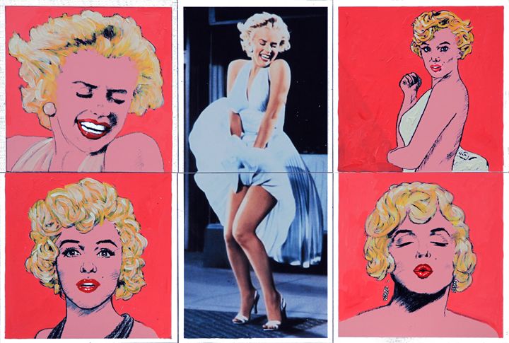 Marilyn Monroe With Sketches - Paintings by John Lautermilch