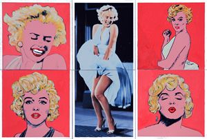 Marilyn Monroe With Sketches - Paintings by John Lautermilch