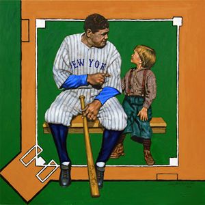 Babe Ruth Talking Baseball - Paintings by John Lautermilch