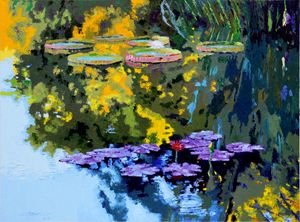 Autumn Reflections on the Pond - Paintings by John Lautermilch