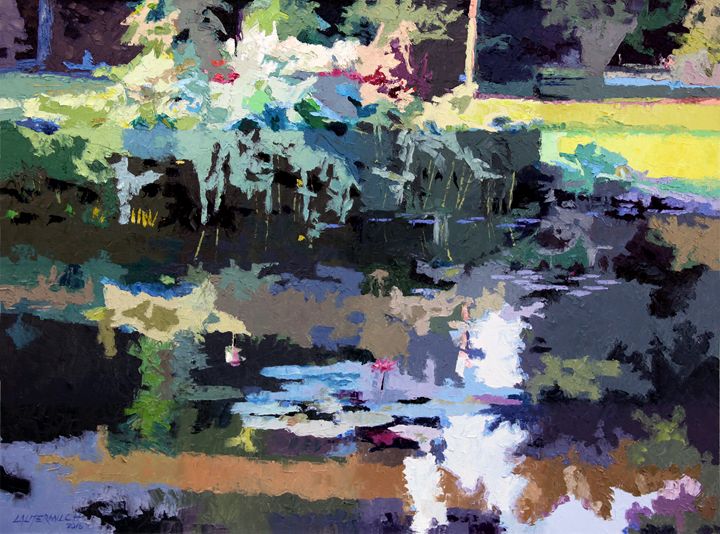 Abstract Patterns on the Lily Pond - Paintings by John Lautermilch