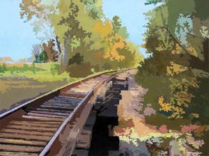 Going Down The Railroad Track - Paintings by John Lautermilch
