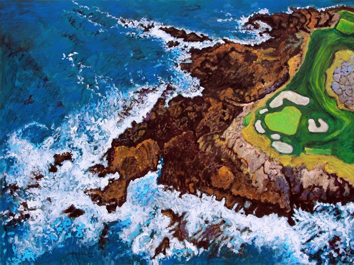 Pebble Beach Golf Course - Paintings by John Lautermilch