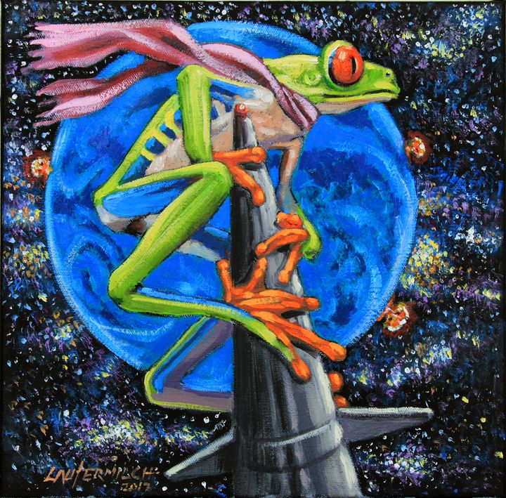 Riding A Nuclear Rocket - Paintings by John Lautermilch