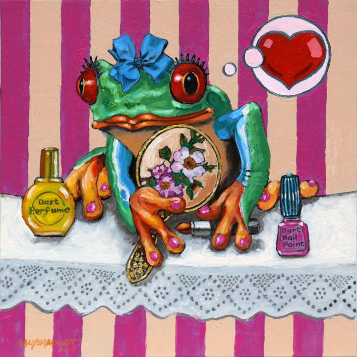 Miss Froggy Is In Love - Paintings by John Lautermilch