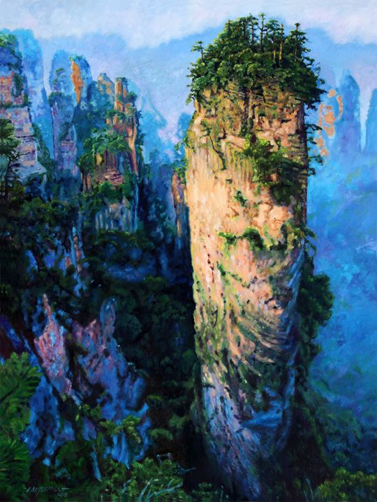 China's Mountains Five - Paintings by John Lautermilch