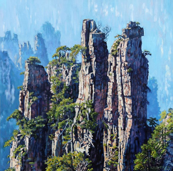 China's Mountains #6 - Paintings by John Lautermilch