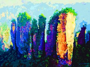 China's Mountains 11C - Paintings by John Lautermilch