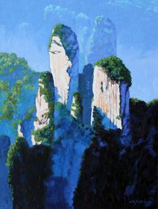 China's Mountains #17 - Paintings by John Lautermilch