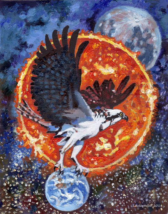 Hawk on Top of the World - Paintings by John Lautermilch