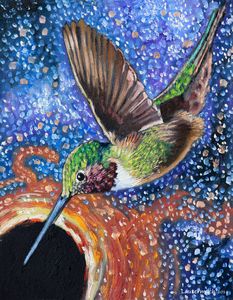 Humming Bird and Black Hole - Paintings by John Lautermilch