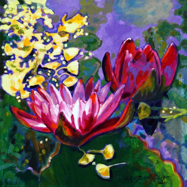 Leaf Patterns on the Lily Pond - Paintings by John Lautermilch ...