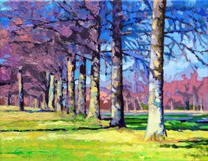 A Line of Pin Oaks - Paintings by John Lautermilch