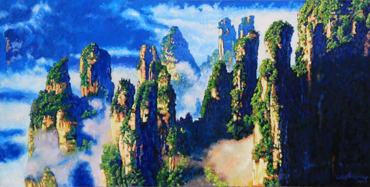 China's Mountains #23 - Paintings by John Lautermilch