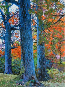 Three Oak Trees - Paintings by John Lautermilch