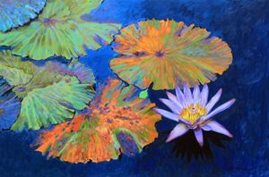 Autumn Colors on the Pond - Paintings by John Lautermilch