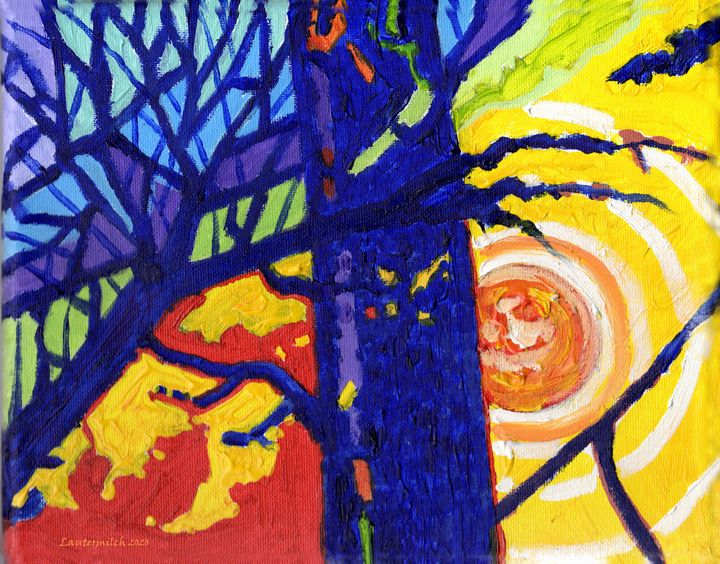Fire In The Forest - Paintings by John Lautermilch