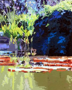 Patterns on Lily Pond - Paintings by John Lautermilch