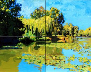 Forest Park Lake - Paintings by John Lautermilch