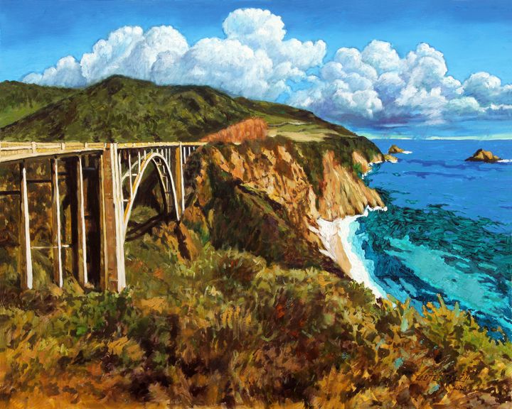 Highway 1 Bridge - Paintings by John Lautermilch