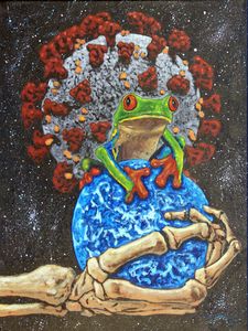 Coronavirus Makes Froggy Cry - Paintings by John Lautermilch