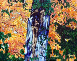 Old Tree in Autumn - Paintings by John Lautermilch