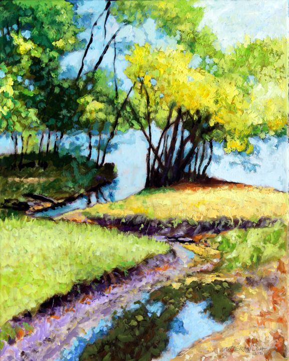 Creve Coeur Stream - Paintings by John Lautermilch