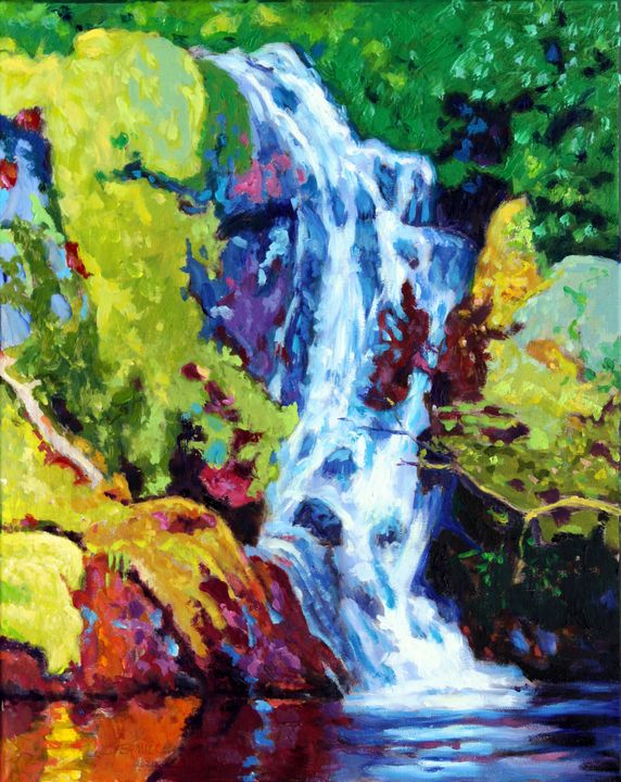 Waterfall - Paintings by John Lautermilch