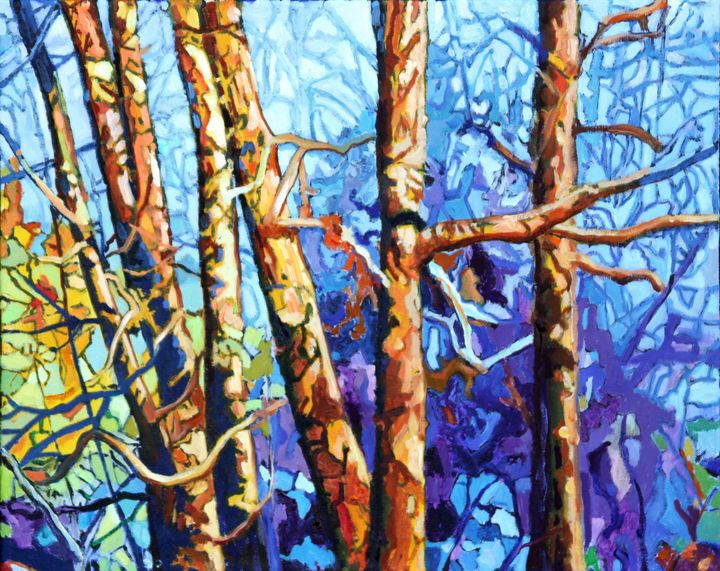 Trees In A Row - Paintings by John Lautermilch