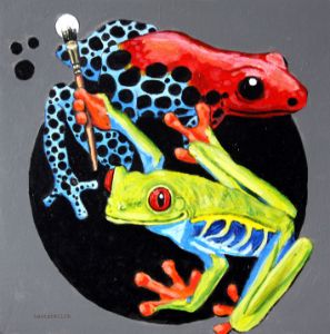 Frog Painting Dots - Paintings by John Lautermilch