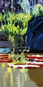 Color Patterns on Lily Pond - Paintings by John Lautermilch