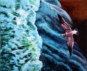 Waves of Freedom - two - Paintings by John Lautermilch